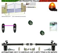 APRICANCELLO ELETTRICO TITAN 220 V CANCELLO 2 ANTE 4 METRI 2 RADIOC FOTO FAROLED