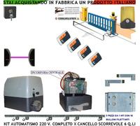 APRICANCELLO SCORREVOLE 6 Q.LI KIT MOTORE 220 V 3 CREMA 4 RADIOC FOTO FARO SELET
