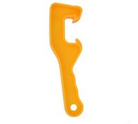 Apricoperchio in plastica per secchi da galloni con manico lungo a leva e punta a forma di curva, progettato per evitare danni ai coperchi del contenitore a casa e in negozio