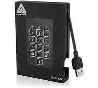Apricorn Aegis Padlock Fortress - Disco rigido USB 3.0 da 500 GB, FIPS 140-2, livello 2, convalidato, 256-bit, con accesso PIN (A25-3PL256-500F)