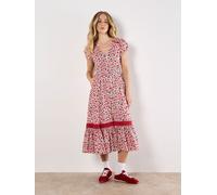 Apricot Abito Midi con bottoni e motivo Floreale Apricot 36 Bianco