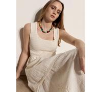 Apricot Apricot Abito lungo a balze con ricami floreali. 44 crema