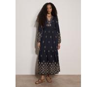 Apricot Apricot Boho Abito lungo ricamato 40 blu