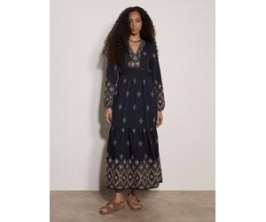 Apricot Apricot Boho Abito lungo ricamato 40 blu