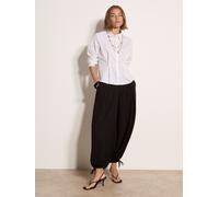 Apricot Apricot Cinched Cotton Stripe Shirt 44 Bianco