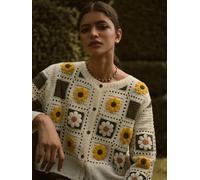 Apricot Apricot Daisy Squares Crochet Cardigan medium giallo