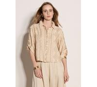 Apricot Apricot Geometric Shimmer Embroidered Camicia 38 Naturale