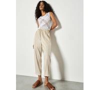 Apricot Apricot Joggers in lino con inserti in pizzo a scala 42 Naturale