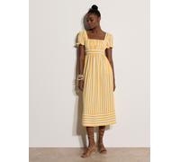 Apricot Apricot Stripe Milkmaid Midaxi Vestito 42 giallo
