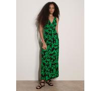 Apricot Apricot Tropical Leaf Jersey Abito lungo 38 Nero