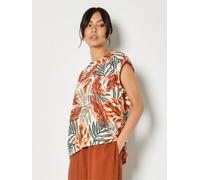 Apricot Apricot Tropical Leaf Woven T-Shirt 40 verde