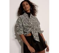 Apricot Camicia oversize color Apricot con stampa zebrata 36 Nero