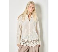 Apricot Camicia oversize in pizzo a rete ricamato medium Naturale