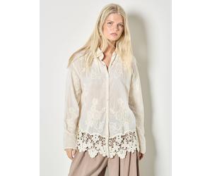 Apricot Camicia oversize in pizzo a rete ricamato medium Naturale