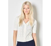 Apricot Cardigan a maglia traforata Apricot a righe 42 Bianco