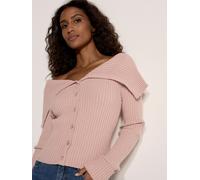 Apricot Cardigan in maglia a coste con collo largo color Apricot 38 rosa