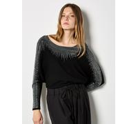 Apricot Maglione con ali di pipistrello e brillantini Apricot large Nero