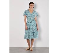 Apricot Mini abito a fiorellini color albicocca vivace in stile acquerello 38 blu