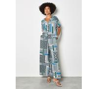 Apricot Pantaloni a gamba larga Apricot Folk Patchwork 44 blu