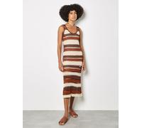 Apricot Vestito Midaxi a righe all'uncinetto Apricot 36 Marrone