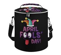 April Fool's Day Double Cooler Bag Borsa isolata a tenuta stagna Borsa a tracolla portatile per il pranzo di raffreddamento per picnic Beach Work Travel 10"x12"