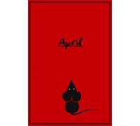 April: Rotes Notizbuch mit Mäusemotiv | A5 | liniert | 120 Seiten | Softcover