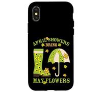 April Showers Bring May Flowers & Rubber Boots For Gardener Custodia per iPhone X/XS