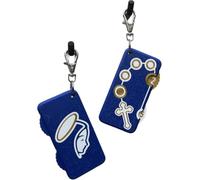 APRILADY Portachiavi a forma di rosario, con gancio per preghiera portatile, ideale come regalo di devozione e fede, con rotella di scorrimento portatile, antistress, con portachiavi integrato, Blu