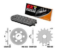 APRILIA AF-1 FUTURA 125 1990-1993 catena corona pignone kit 520 PBR EK 123