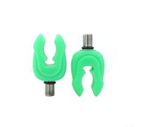 Aprilsunnyzone 2 pezzi Glow In The Dark Rod Rest Heads Butt Gripper per pesca alla carpa in materiale ABS con stabile forma europea supporto (AC161 verde chiaro)
