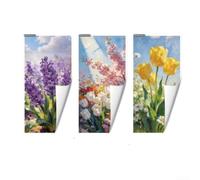 Aprilsunnyzone 3PCS adesivi murali floreali per la decorazione di interni di casa con approccio minimalista moderno e continuità visiva