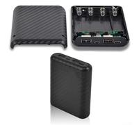 Aprilsunnyzone 4 slot scatola della batteria, custodia di ricarica, guscio del caricatore della banca di potere, alloggiamento dell'alimentatore (18W nero ricarica veloce)