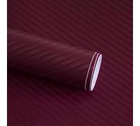 Aprilsunnyzone 50 x 300 cm multicolore taglio selezionabile 3D in fibra di carbonio pellicola per carrozzeria auto colore (bordeaux)