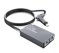 Aprilsunnyzone Adattatore Ethernet doppio RJ45 per router Starlink Generation 2 con collegamento a ponte di rete con guscio metallico da 1 m