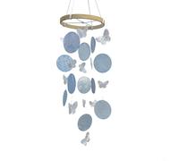Aprilsunnyzone Campanello a vento per interni ed esterni con farfalla e conchiglia, produce melodie incantevoli per un'atmosfera armoniosa in casa o in giardino (blu)