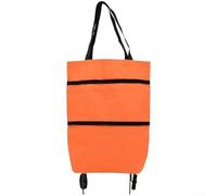 Aprilsunnyzone Carrello della spesa pieghevole regolabile con doppia modalità di utilizzo: da portare come borsa a tracolla o da tirare come carrello con ruote (B)