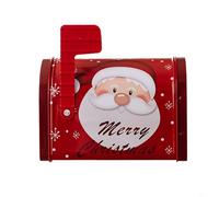 Aprilsunnyzone Cassetta delle lettere da parete, per camioncino rosso caramella, pupazzo di neve, lista di Natale, cassetta postale natalizia in metallo con bandiera, comoda bandiera (B)