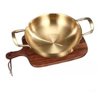 Aprilsunnyzone Ciotola binaurale in acciaio inossidabile stile coreano per servire vino di riso, per tagliatelle, zuppe e frutti di mare, con rivestimento non rivestito da 2,1 l 4 L (C)