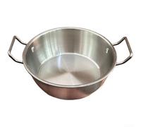 Aprilsunnyzone Ciotola binaurale in acciaio inossidabile stile coreano per servire vino di riso, per tagliatelle, zuppe e frutti di mare con rivestimento non rivestito 2.1L 4L (B)