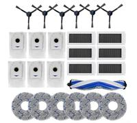 Aprilsunnyzone Confezione di accessori per aspirapolvere ECOVACS per X5, OMNI e X5 PRO, spazzole principali, spazzole laterali, filtri e panni riutilizzabili (25 pezzi)