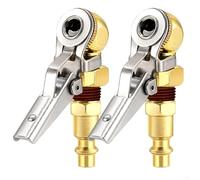 Aprilsunnyzone Connettore per gonfiaggio pneumatici a sfera con filettatura FNPT da 1/4" e clip di bloccaggio in acciaio, compatibile con compressori d'aria per pneumatici su camion, moto, biciclette