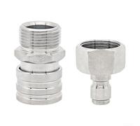 Aprilsunnyzone Connettore rapido in acciaio inox da 1/4 di pollice per macchine di lavaggio auto che funzionano ad alta pressione con filettatura M22 1,5 (15 fori)
