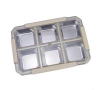 Aprilsunnyzone Contenitore di pranzo funzionale dell'acciaio inossidabile con i divisori per la separazione degli elementi alimentari differenti, materiale non tossico