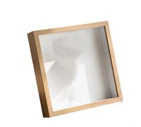 Aprilsunnyzone Cornice portafoto in legno naturale 3D cava, 3 cm, fatta a mano, espositore fai da te, cornice per foto per fiori secchi, decorazione da parete decorativa per la casa (20,3 x 20,3 cm)