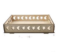 Aprilsunnyzone Elemento della decorazione del festival mediorientale: vassoio di legno della luna con lo specchio d'oro e la decorazione di stile del castello arabo (JM00483)