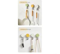 Aprilsunnyzone Ganci a ventosa per superfici lisce, senza lasciare tracce sulle pareti, per cucina, bagno e organizzazione della porta, include 3 ganci (bianco (singolo)