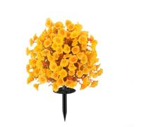 Aprilsunnyzone Ghirlanda artificiale che combina la gloria mattutina ed eucalipto per decorare la casa e il giardino, per interni ed esterni, con petali realistici e robusta struttura a stelo (giallo)