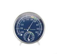 Aprilsunnyzone Igrometro meccanico del termometro dell'acciaio inossidabile con il supporto della parete ed il supporto per il monitoraggio di clima dell'interno 30C 60C 0 100RH