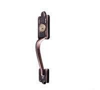 Aprilsunnyzone Maniglia per porta di sicurezza realizzata in lega con bronzo rosso elettrolitico e nucleo di blocco integrato per configurazione standard a vista (colore bronzo rosso)