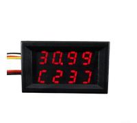 Aprilsunnyzone Misuratore a doppio display DC per la misurazione di tensione e corrente con risoluzione 0,01 V e 0,001 A e interfaccia shunt (100 A rosso rosso)